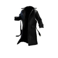 BOSWON 1/12 Scale Sodier Wired Black Faux Leather Trench Coat Model for 6inch Figure
