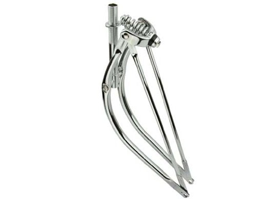 Lowrider 26inch Bent Spring Fork 1inch Chrome. Bike Fork, Bicycle Fork, Bike Fork Bicycle Fork, Beach Cruiser Fork, Stretch Cruiser for, Limo