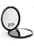 Macaki Compact Mirror for Purses,1X/20X Magnifying Mirror,3inch Pocket Size Small Mirror for Travel and Makeup,Round Black