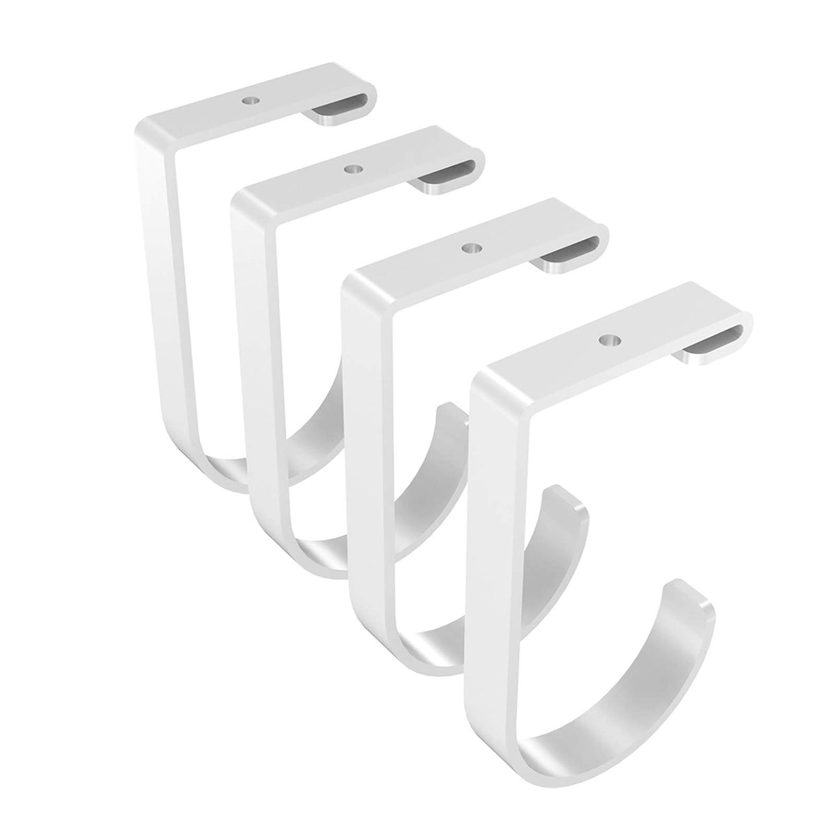 FLEXIMOUNTS 4Pack AddOn Storage Flat Hook Accessory for garage ceiling Storage Rack and Wall Shelving, White