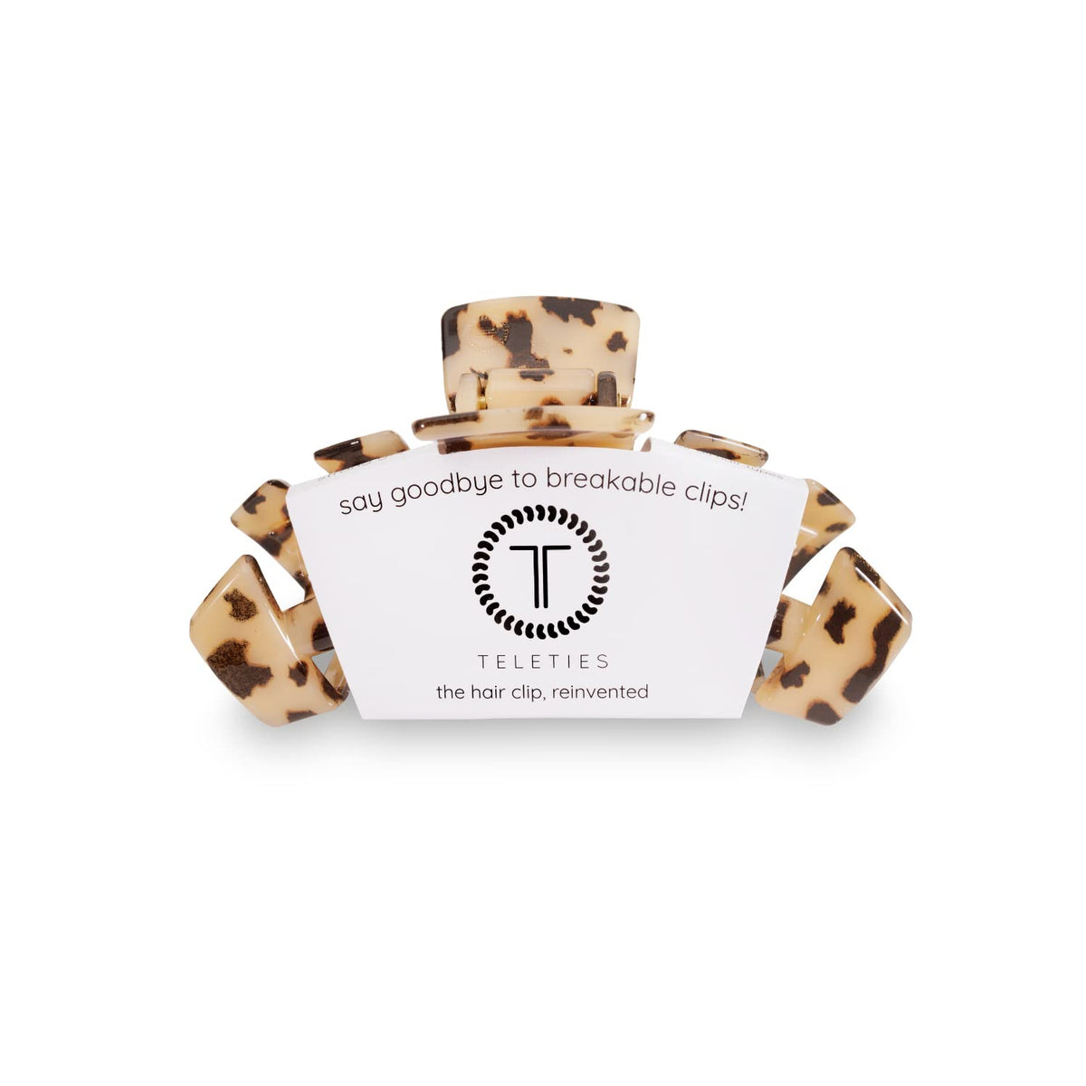 TELETIES  Large Hair Clip  Strong Grip, Bendable Teeth, Comfortable Curved Design  Ideal for Thick Hair  For All Hair Textures  Blonde Tortoise