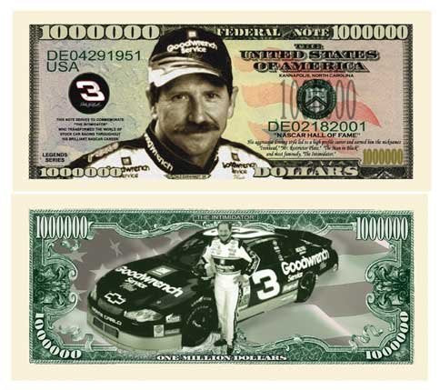 American Art Classics Pack of 5  Dale Earnhardt Sr. Senior Million Dollar Bill