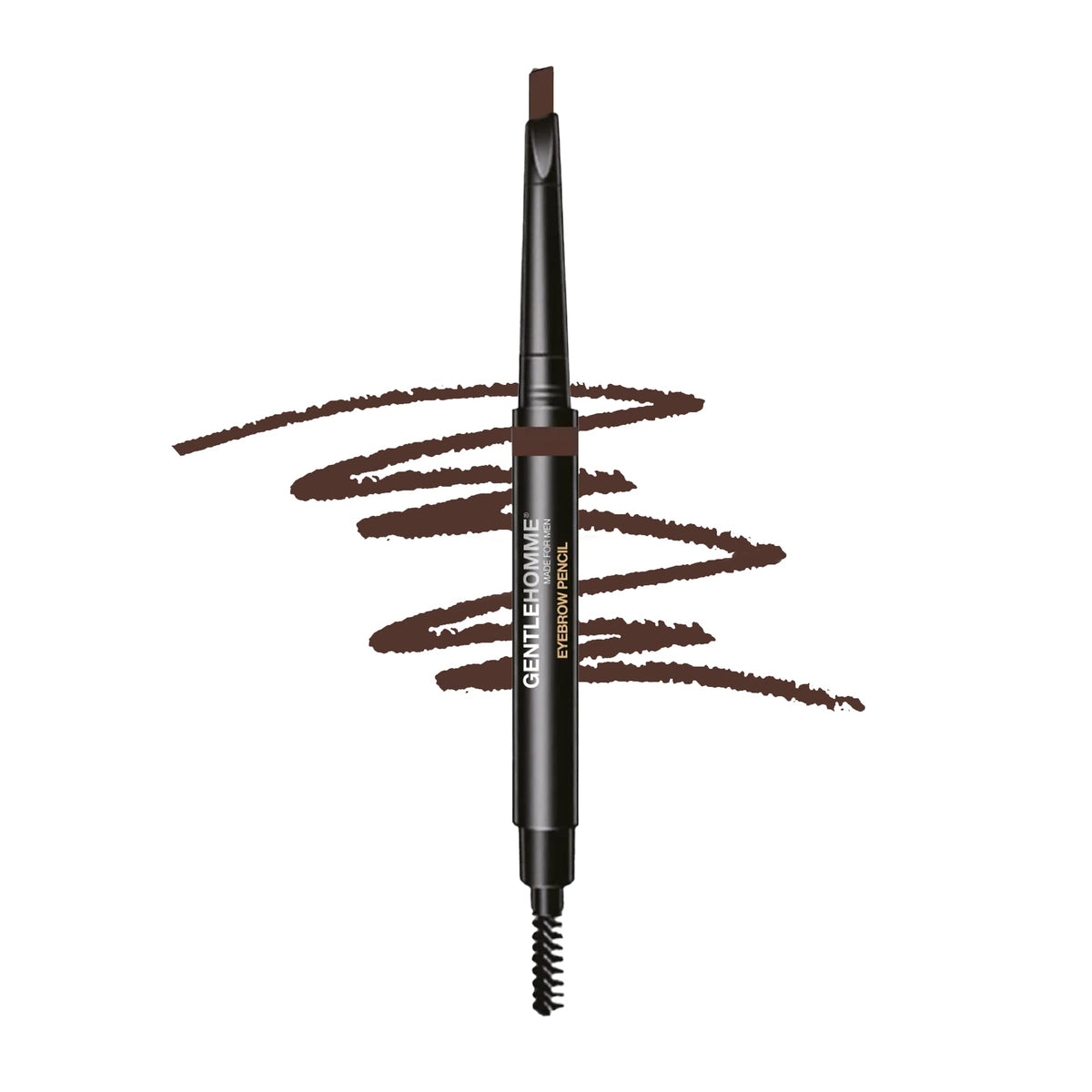 Gentlehomme Mens Eyebrow Pencil Dark Brown, Easily Shape Define Fill Eyebrows and Beard, 2 in 1 brush and ultrathin pencil, Waterproof Smudge Proof S