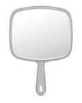 PROTEcLE Extra Large Hand Mirror, Salon Barber Hairdressing Handheld Mirror with Handle (Square grey 9 x 124)
