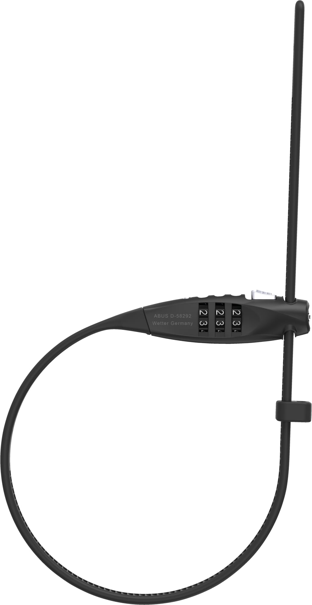 ABUS Combiflex TravelGuard Cable Lock  Lock for securing Helmets, prams, skis and Luggage  75 cm Cable Length  with Number Code  Black