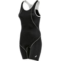 ASICS Womens Snap Down Wrestling Singlet, Black/White, Small