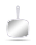 Gladmart Hand Mirror Salon Barber Hairdressing Handheld Mirror with Handle (Square White 7.4 x 10.3 inches)