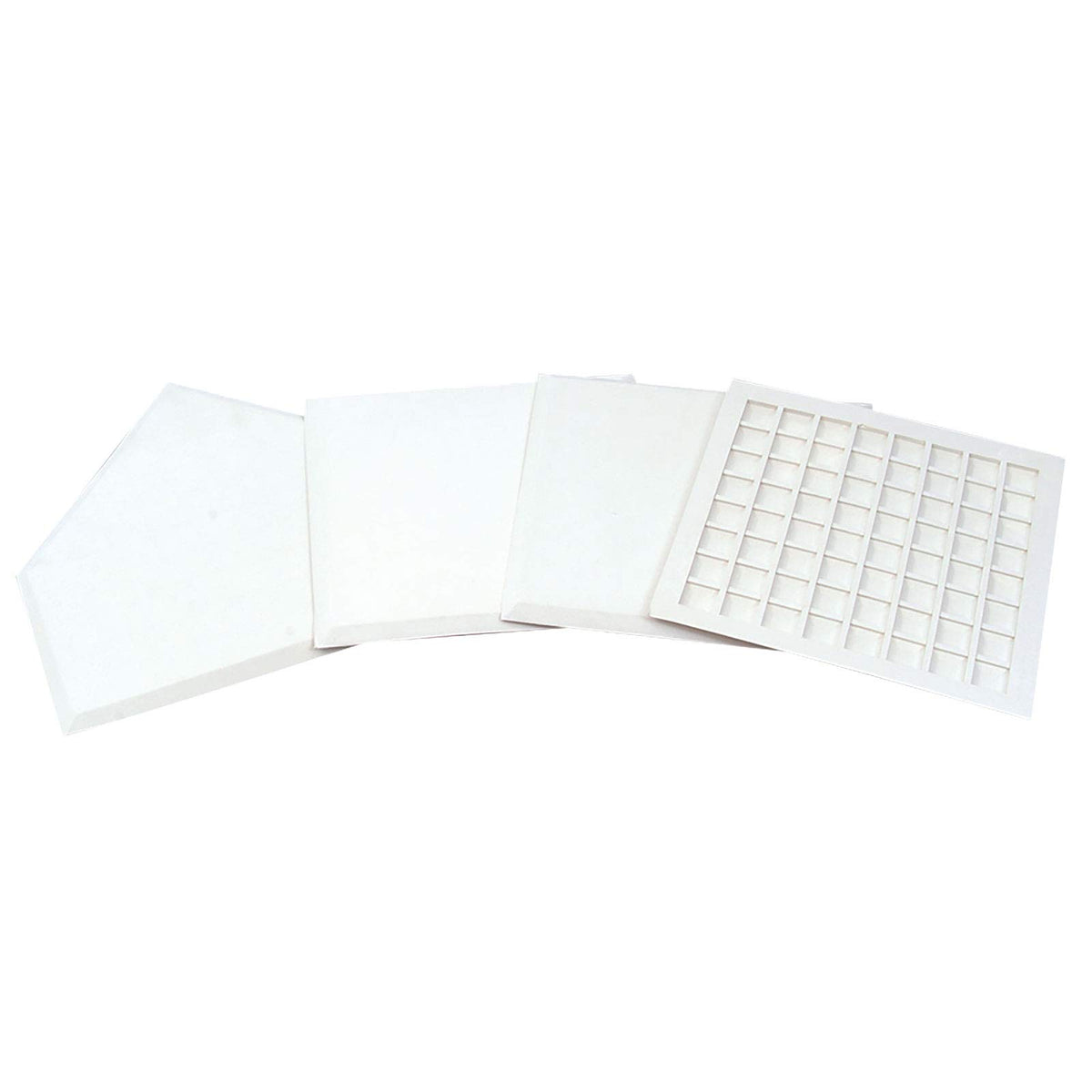 Champro Base Set  4 Waffle Bottom Rubber Baseball, Softball, Kickball Throw Down Style Bases, Small (B026B) WHITE