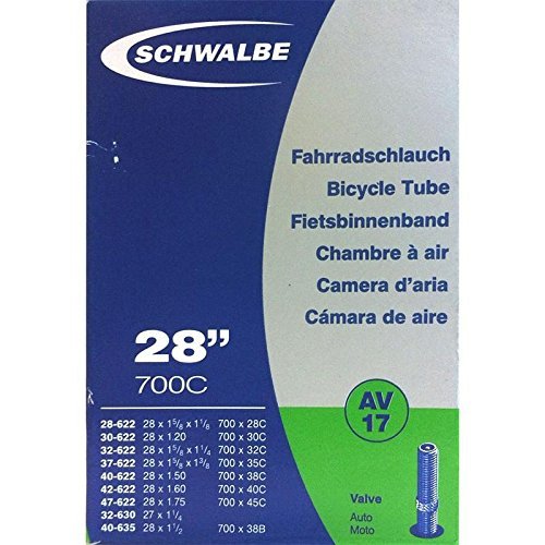 SCHWALBE AV17 Bicycle Inner Tube with Schrader Valve ~~28 inch 37622 MM (28 x 1 3/8 x 1 5/8 inches) (28 x 1.4 inches) by Schwalbe