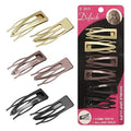 Dofash Double Grips Hair Clips Hair Barrettes Snap Clips Metal Accessories (Black, Brown, Gold)