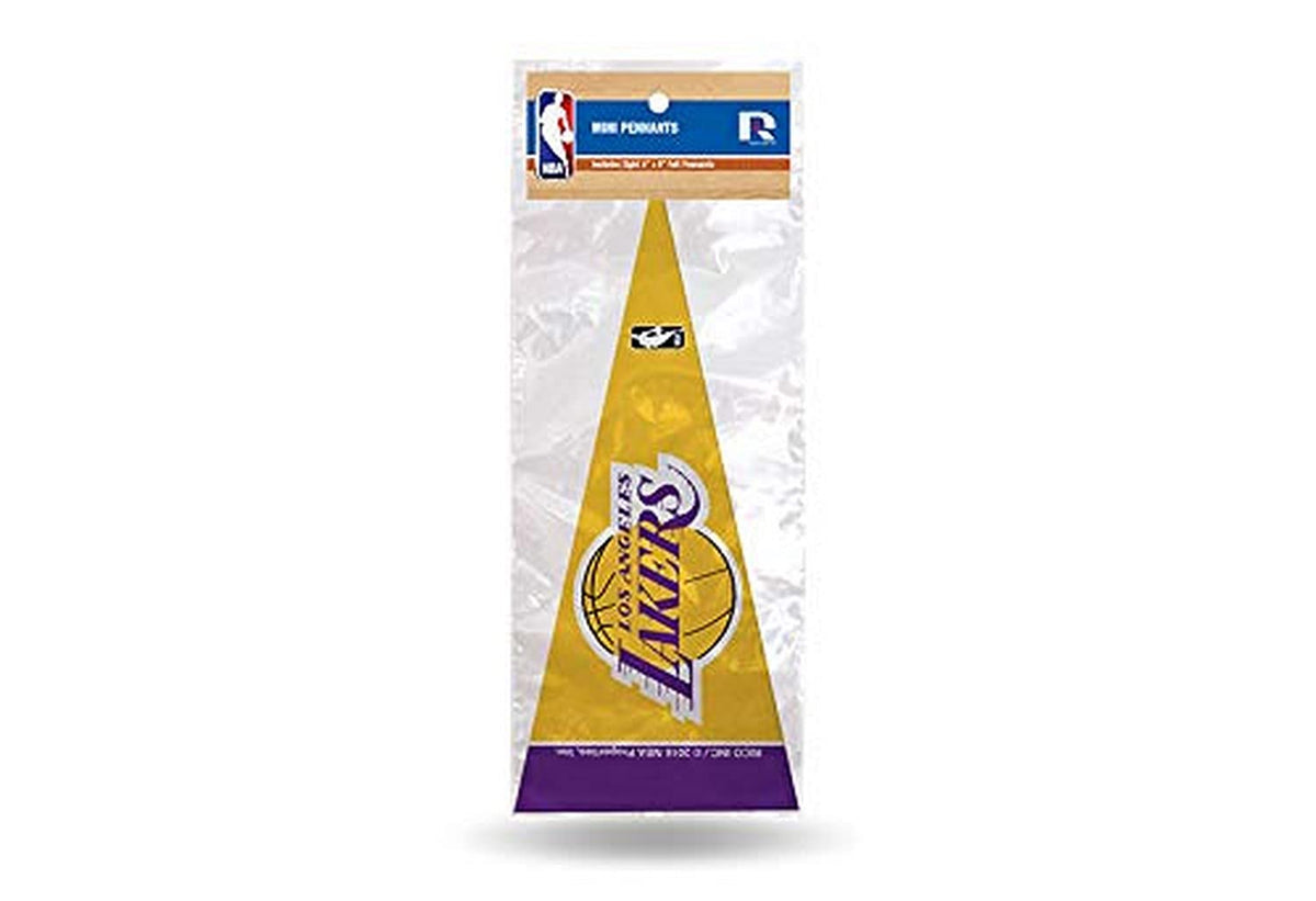 Rico Industries NBA Los Angeles Lakers 8Piece 4Inch by 9Inch Classic Mini Pennant Dcor Set