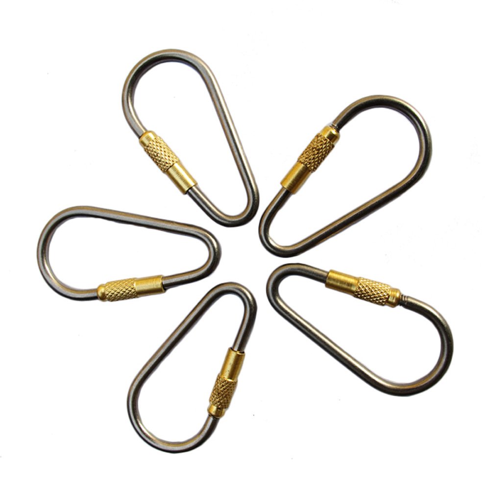 EKLOEN 5pcs Mini Titanium Locking Carabiner, Perfect DRing for Outdoor and Indoor Use