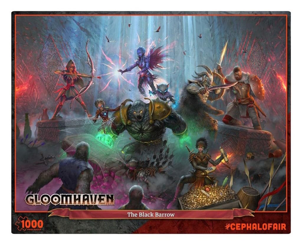 Cephalofair Games Gloomhaven: The Black Barrow Puzzle (1000 Piece) (CPH0701 ) , Grey