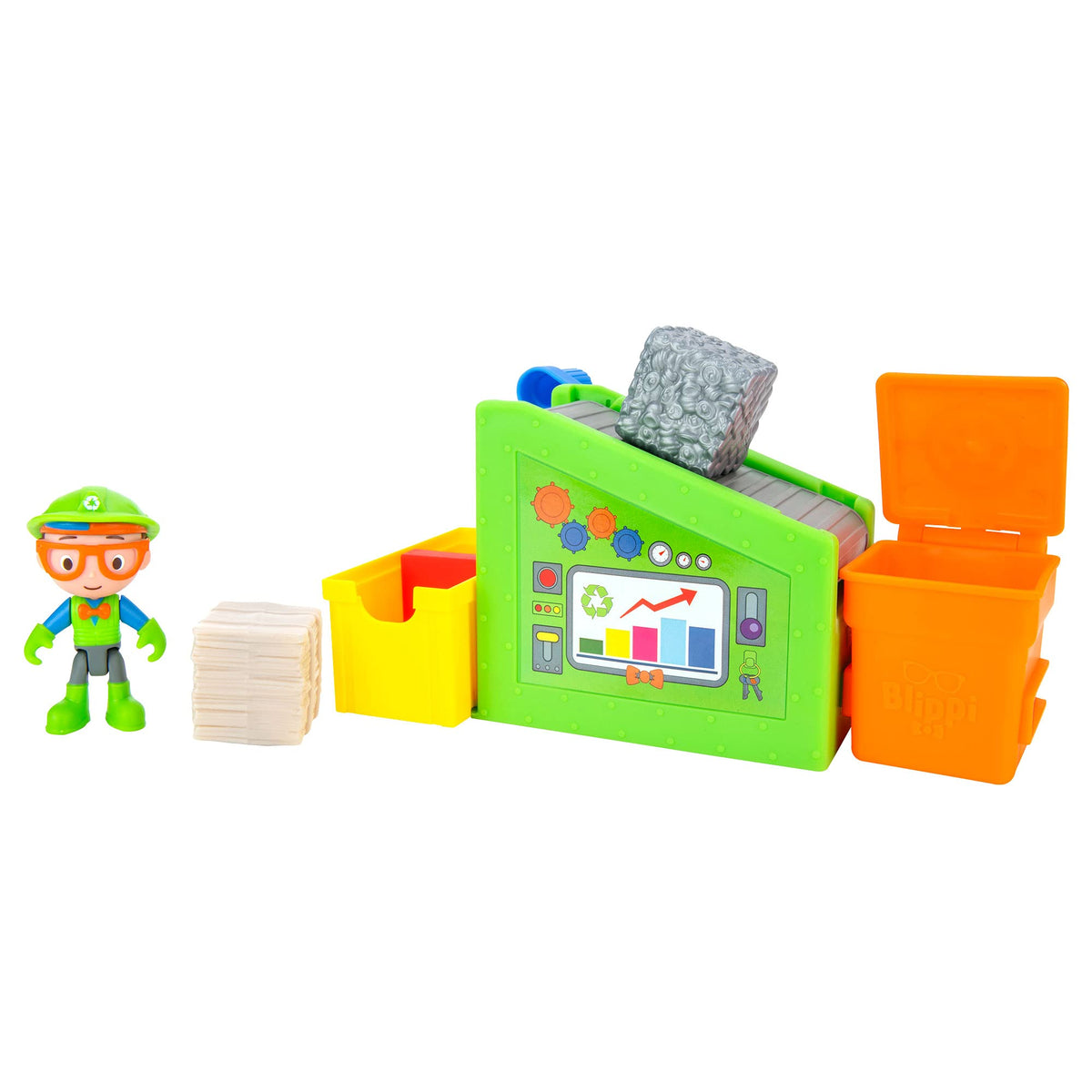 Blippi Little Adventures Playset Recycling Center  Explore, Includes One 3Inch Figure Accessories  Educational Vehicles for Toddlers and Young Kids