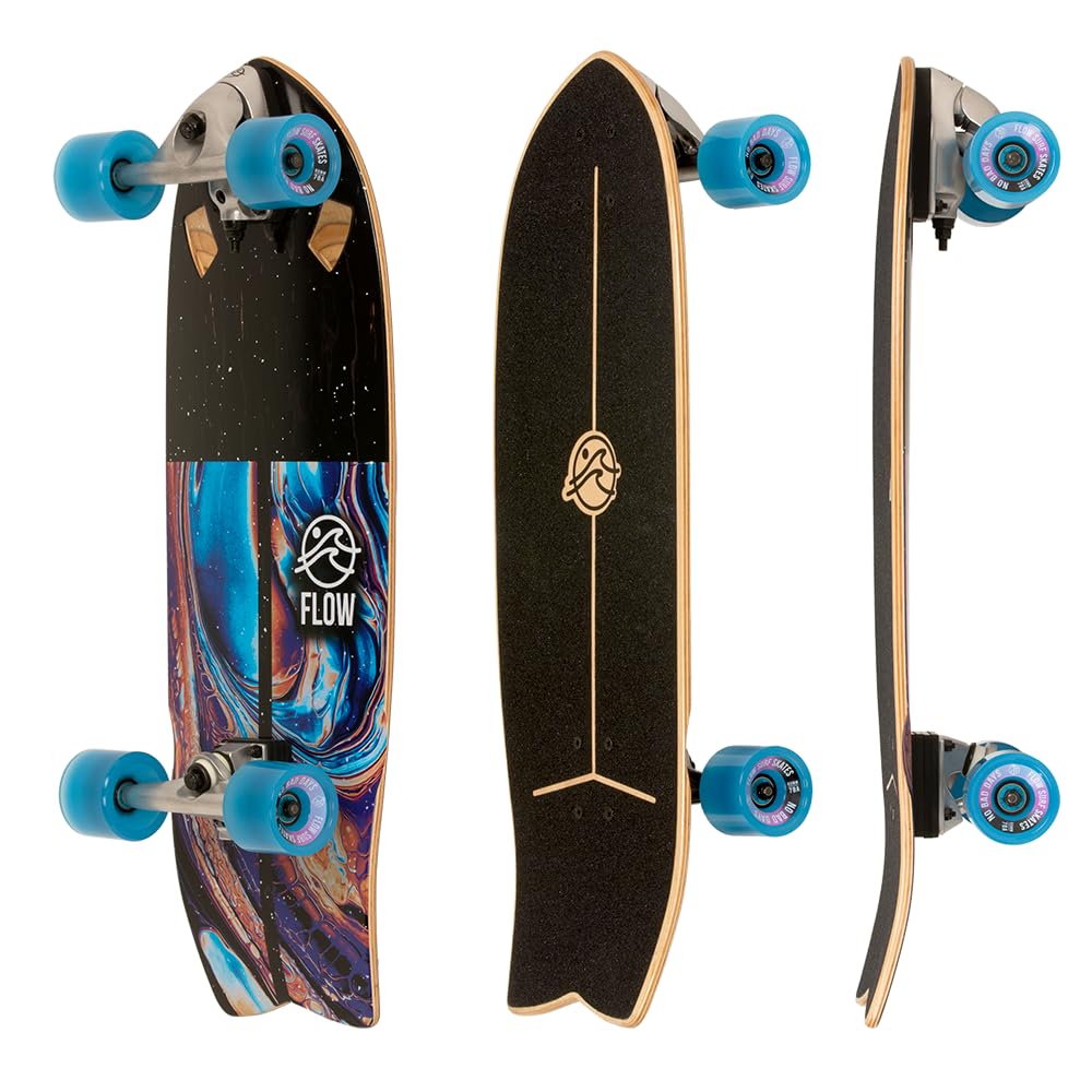 Flow Surf Skates Cruiser  29inchx10inch 7Ply North American Maple Deck, Carving Truck, Fully Assembled, Supports up to 275 lbs for SurfLike Carving
