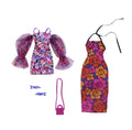 Barbie Clothes Set, Fashion & Accessory 2Pack Dolls, 2 Dressy FloralThemed Outfits with Styling Pieces for Complete Looks