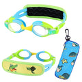 RUIGAO Kids Swim Goggles Age 26, Toddler Goggles No Hair Pull,Child Goggles Padded HeadBand (1PK Kids  Yellow Croc)