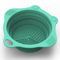 Foldable Silicone Makeup Brush Cleaner Pad Bowl, YalsFTY Portable Mat Scrubber Cleaning Tool for Makeup Brushes (Green)
