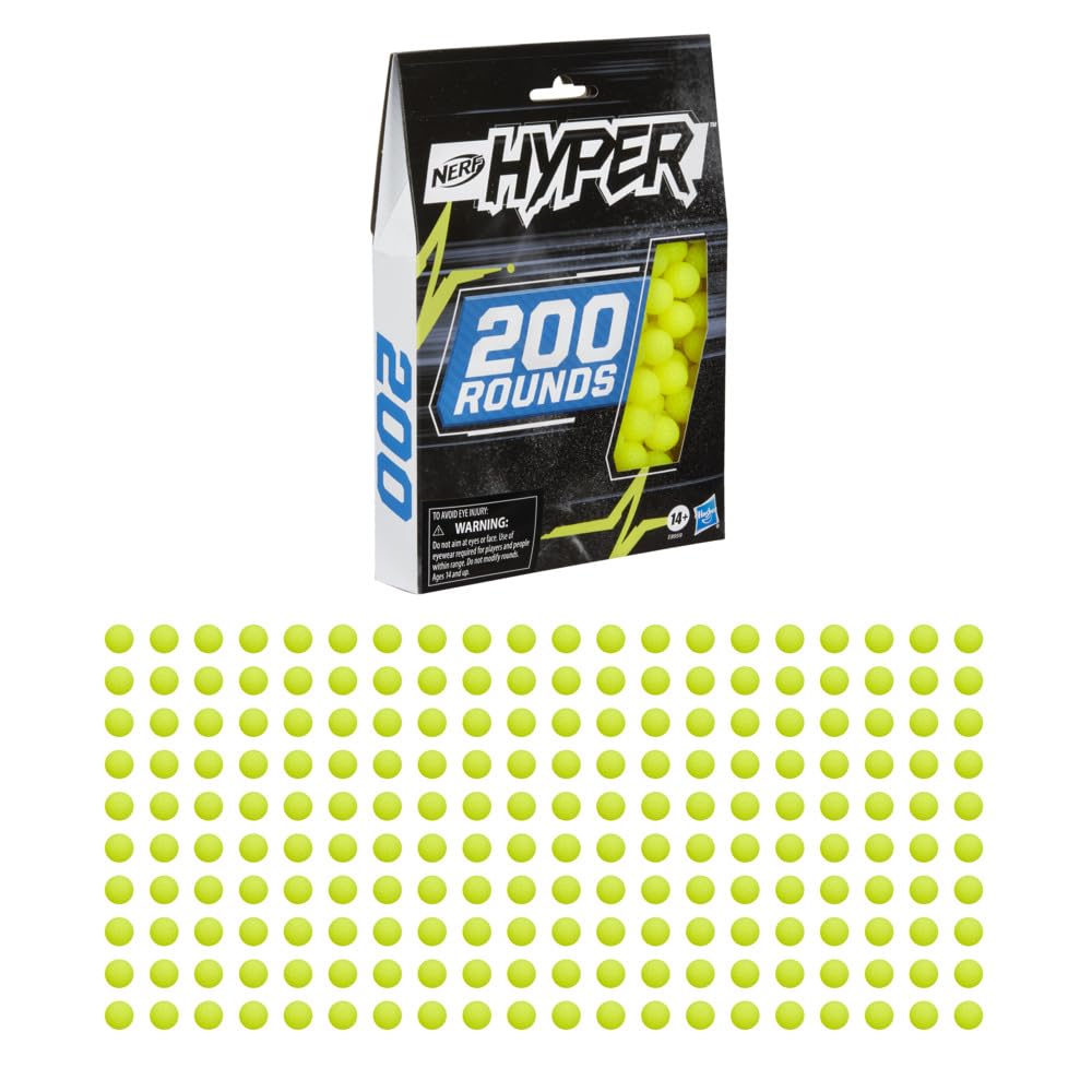 Nerf Hyper 200Round Refill Includes 200 Hyper Rounds, for Use Hyper Blasters, Stock Up Hyper Games