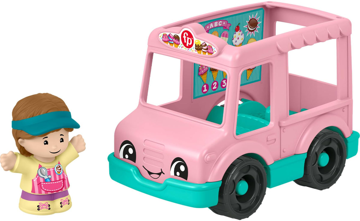 FisherPrice Little People Toddler Toys Ice Cream Truck PushAlong Vehicle & Figure for Pretend Play Preschool Kids Ages 1+ Years