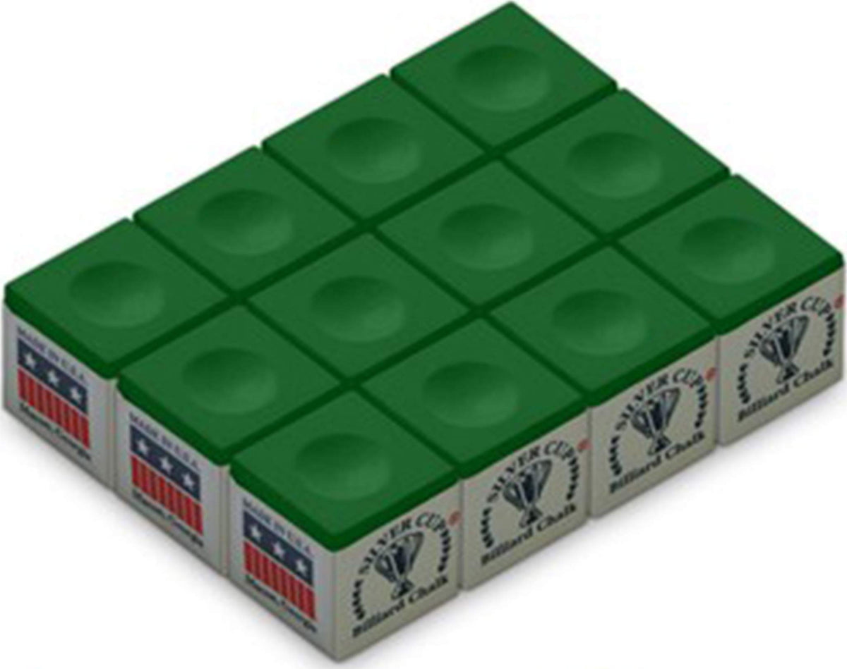 Silver Cup SC12TOURNAMENTGREEN Chalk Tournament Dozen Box, Green