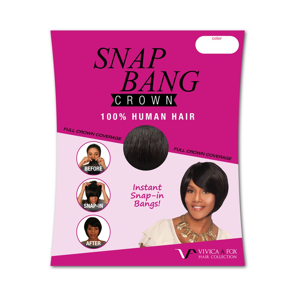Vivica A Fox Snap Bang Crown Human Hair Extensions, Color 1, 0.9 Ounce