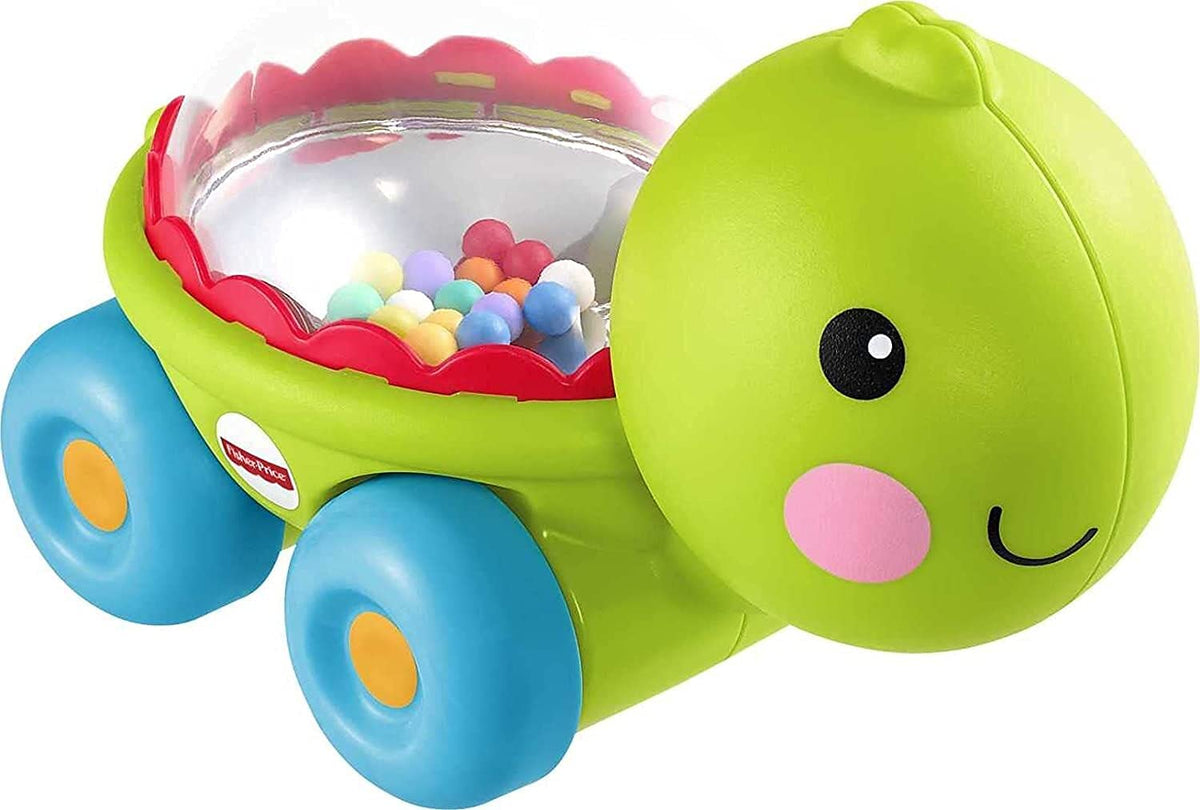 FisherPrice Baby Crawling Toy Poppity Pop Turtle PushAlong Vehicle with Ball Popping Sounds for Infants Ages 6+ Months