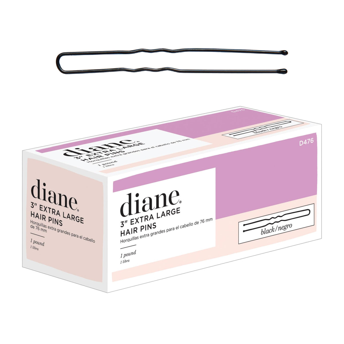 Diane Hair Pins, 3inch Black, 1 lb. (Approximately 400 Pins)