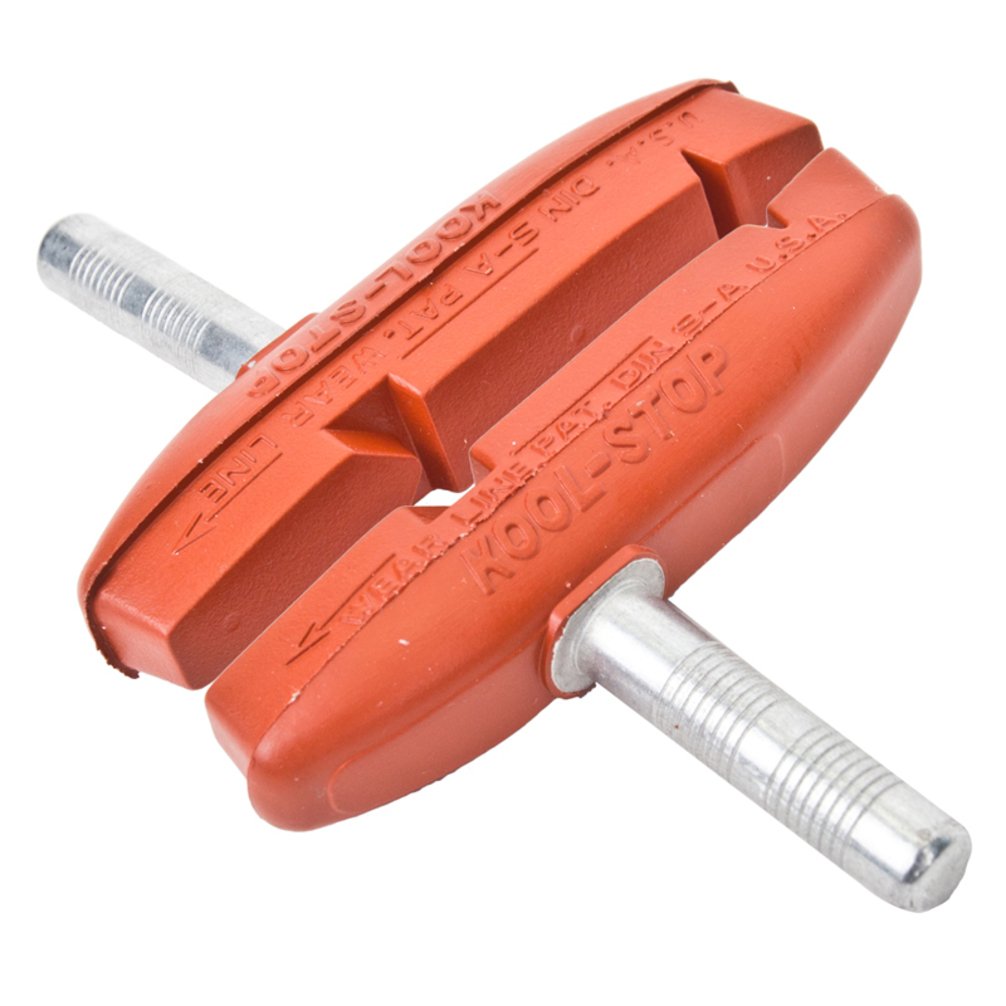 Kool Stop Cantilever Thinline, Cantilever Brake Pads, NonThreaded Posts, Salmon, Red, Pair
