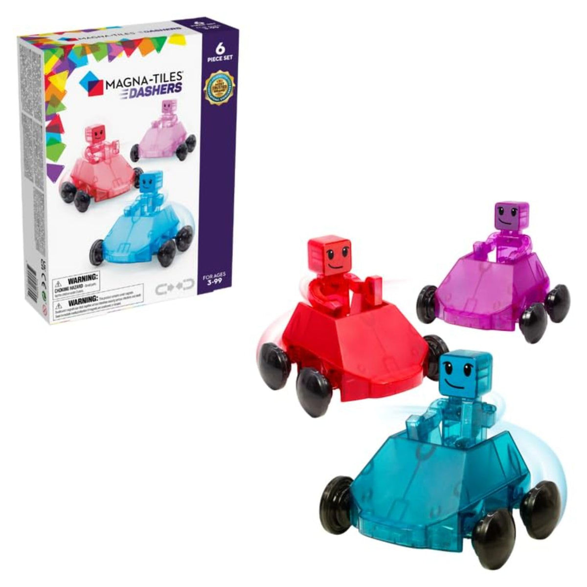 MAGNATILES Dashers 6Piece Magnetic Construction Set, The Original Magnetic Building Brand, Small