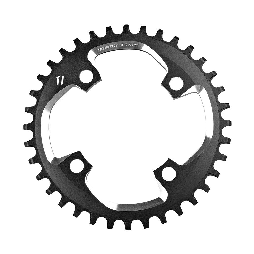SRAM Chain Ring XSync 36T 94BCD Alum 5mm Black w CNC Silver 11 Speed