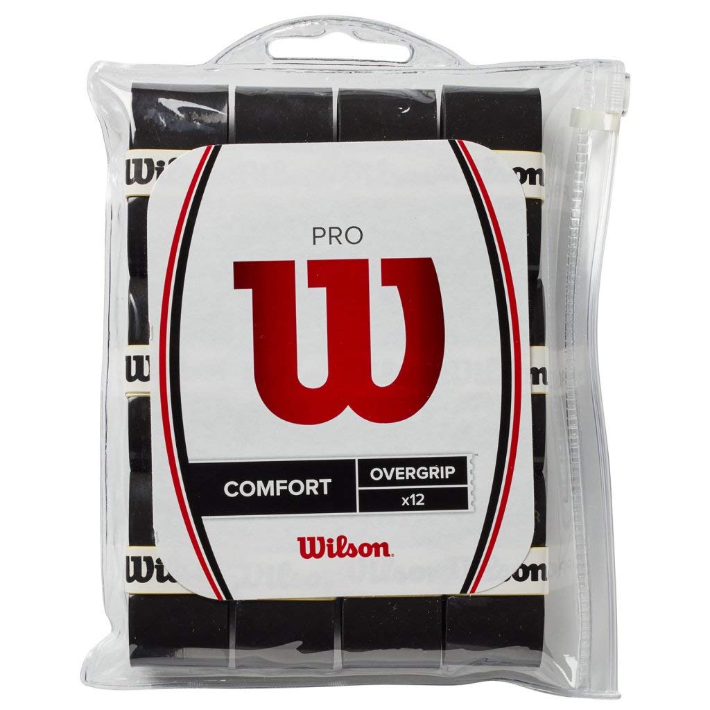 Wilson Pro Overgrip Comfort 12 Pack  Black  Tennis Overgrip