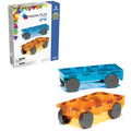 MAGNATILES Cars  Blue & Orange 2Piece Magnetic Construction Set, The Original Magnetic Building Brand