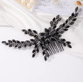 Missgrace Women Handmade Gothic Black Full Rhinestones Side Hair Comb Prom Party Special Occasion Punk Headpiece Black Women Rhinestones Hair Accessor
