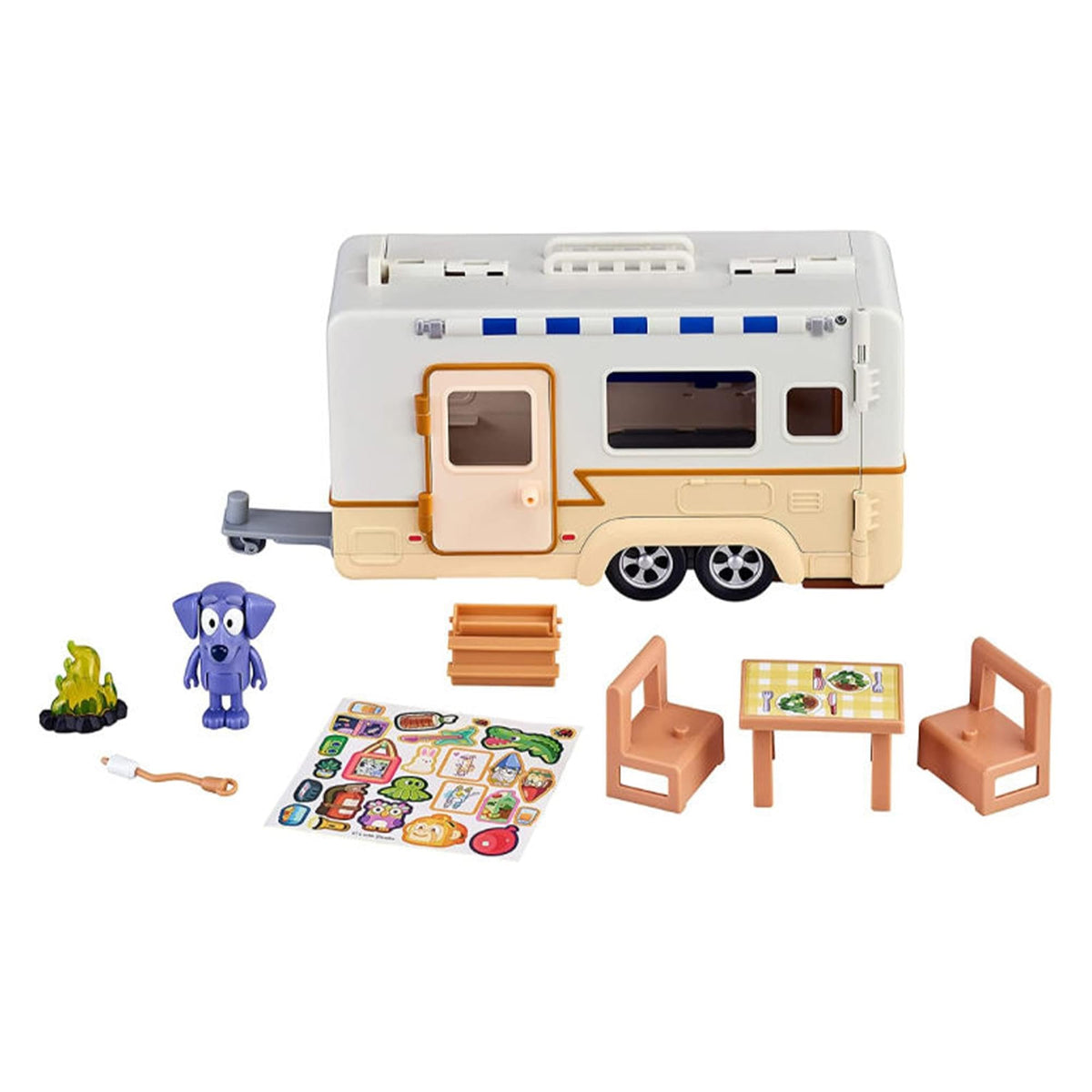 Bluey Caravan Adventure Playset, with 2.5inch Jean Luc Figure