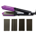 DSHOW Hair Crimper for Women with 4 Interchangeable Plates, Crimper Hair Iron Volumizing Flufft Hairstyle Crimping Iron for Hair with 5 Heat Settings 