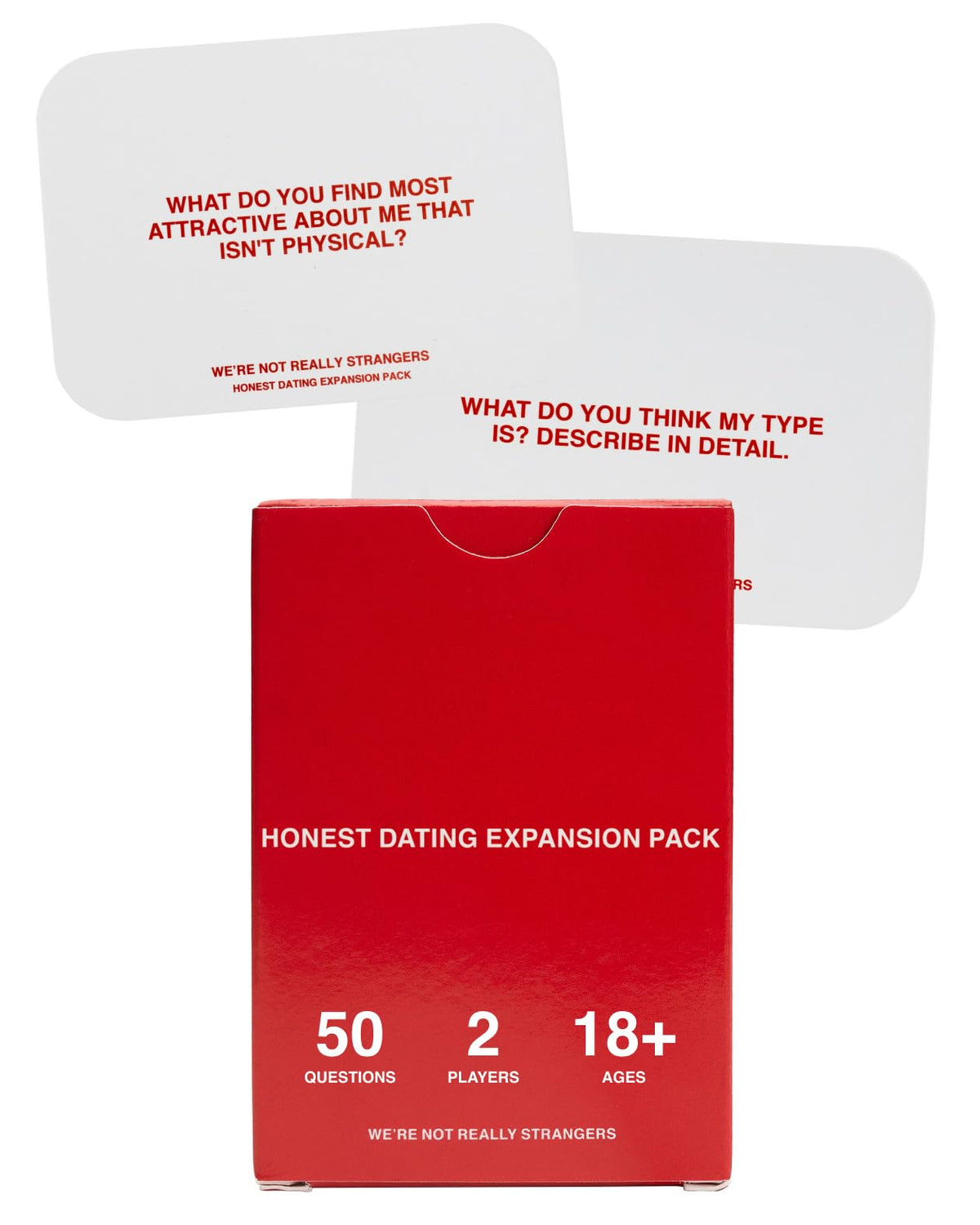 WERE NOT REALLY STRANGERS Honest Dating Expansion Pack Card Game  50 Cards & Wild Cards  Conversation Cards for Couples, Adults, & Teens for Date N