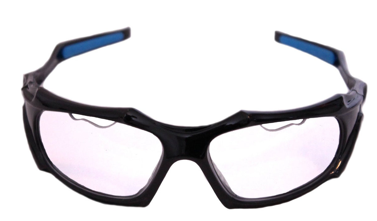 Python Full Framed (clear LenseBlack Frame) Racquetball Eye Protection (Pickleball, Squash) (Eyewear, goggle, Eyeguard)