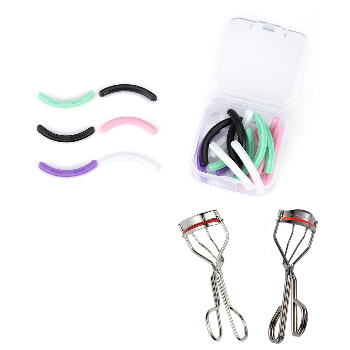Eyelash Curler Refills Compatible with Kevyn Aucoin,Eyelash Curler Pads 24PCS,Silicone Lash Curler Refill Pads Compatible with Kevyn Aucoin,Colorful