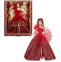 Barbie Signature Doll, 2024 Holiday Red Hair Fashion Doll Wearing Gown with Plaid Skirt, Seasonal Collector Gift in Displayable Packaging