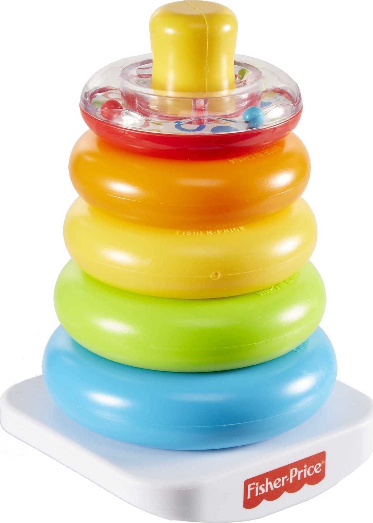 FisherPrice Baby Stacking Toy RockAStack, RolyPoly Base With 5 Colorful Rings For Ages 6+ Months