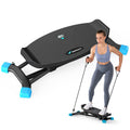 MERACH Slide Steppers for Exercise at Home, Mini Stair Stepper with Resistance Bands, Stairmaster Machine for Full Body Workout, 300 LBS Loading Capac