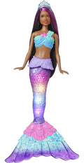 Barbie Dreamtopia Doll, Mermaid Toy with WaterActivated LightUp Tail, PurpleStreaked Hair & 4 Colorful Light Shows