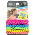 Scunci Everyday and Active Strand Elastics, Assorted Colors, 6Pcs per Pack, 2Packs Total
