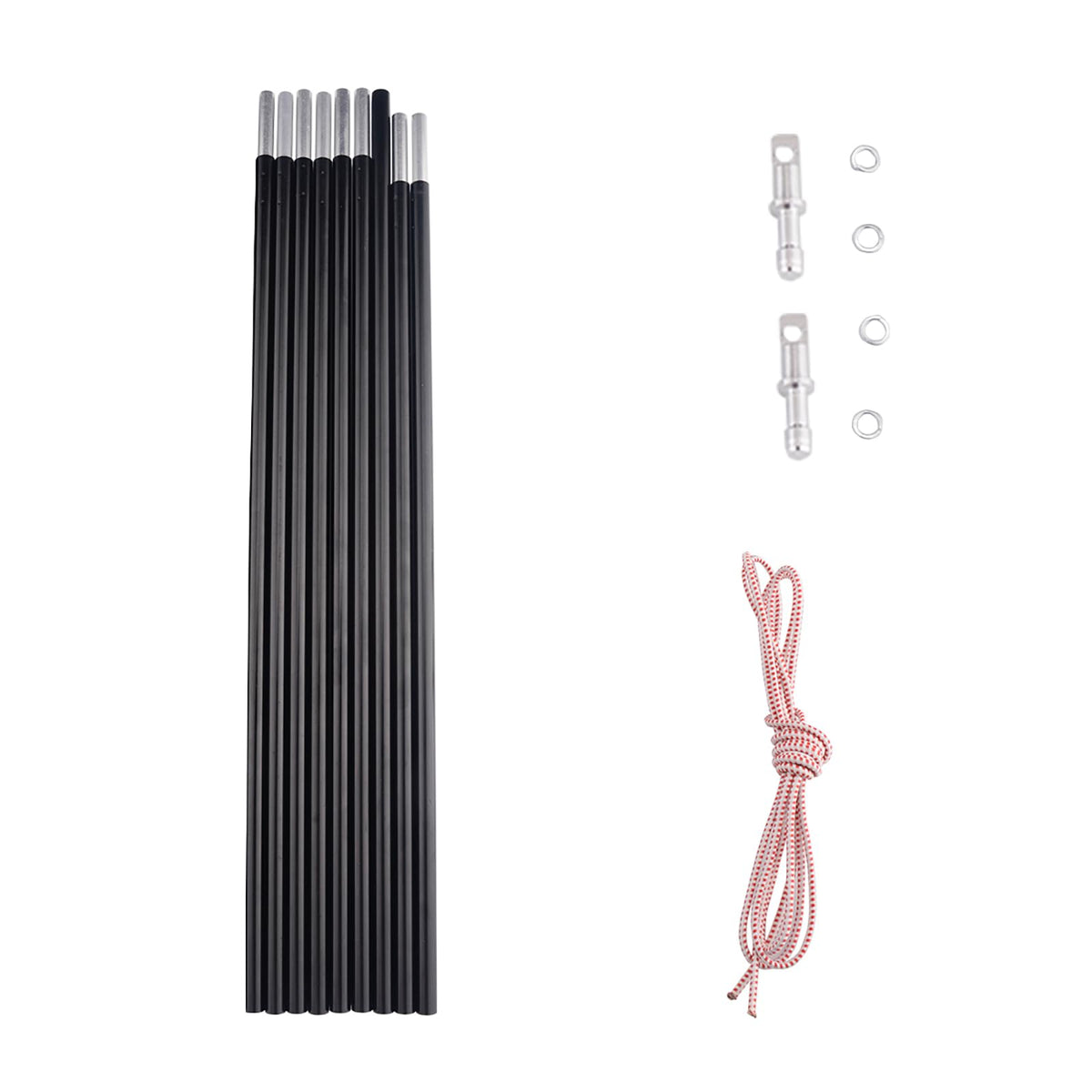 BRILLIANCE4U Tent Poles 12ft 8.5mm, Fits Female and Male Ends Tent, 7001 T6 Heated Aluminum Tent Pole Repair Kit, Lightweight Tent Poles Replacement, 