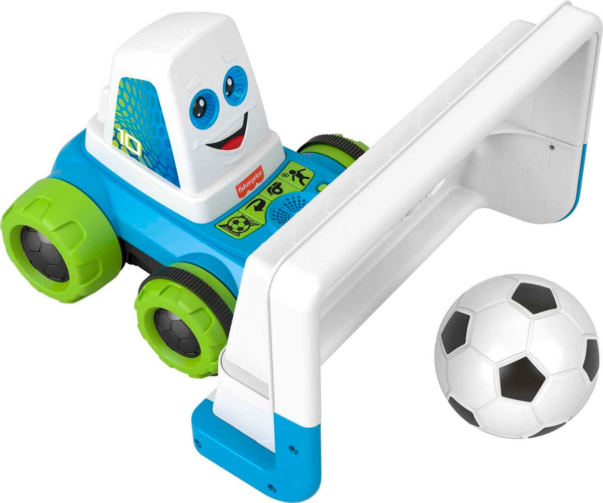 FisherPrice Electronic Soccer Game Goaldozer Toy Motorized Net with Lights & Sounds for Preschool Sports Play Ages 3+ Years