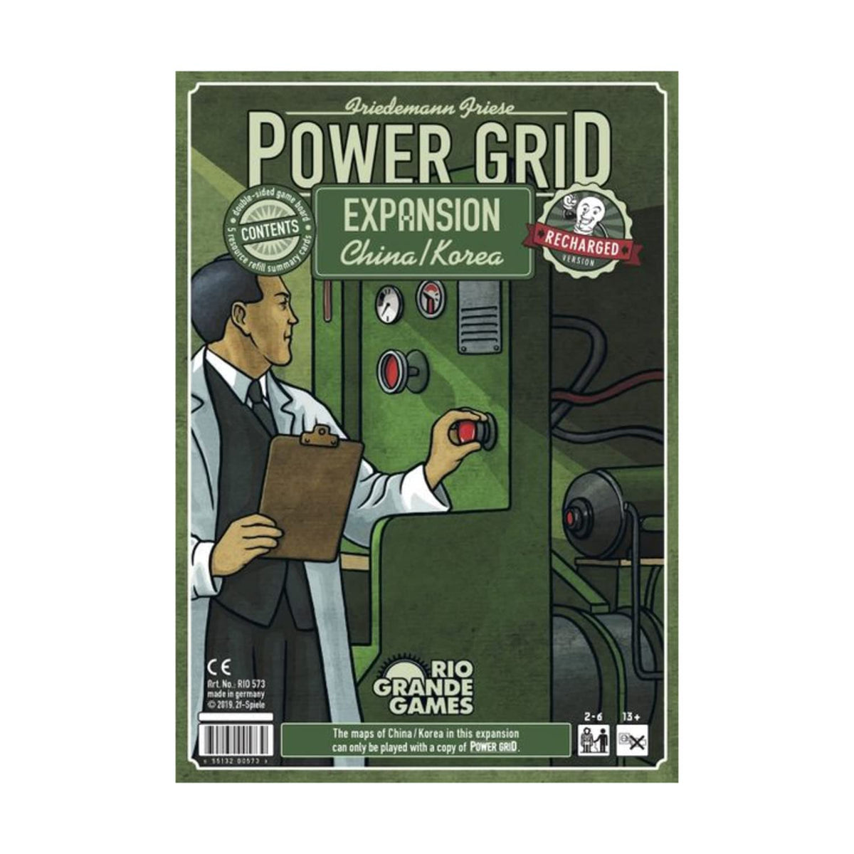 Rio Grande Games Power Grid: China/Korea Expansion (Recharged Version), Green