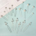 Yandino 18 Pieces Bride Wedding Hair Pins Bridal Hair Accessories Set Jewelry Bridesmaids Silver HairPiece for Women and Girls