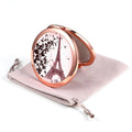 Dynippy Compact Mirror Rose Gold Makeup Mirror Folding Mini Pocket Mirror Portable Hand Mirror DoubleSided 2 x 1x Magnification for Woman Girls (AEi