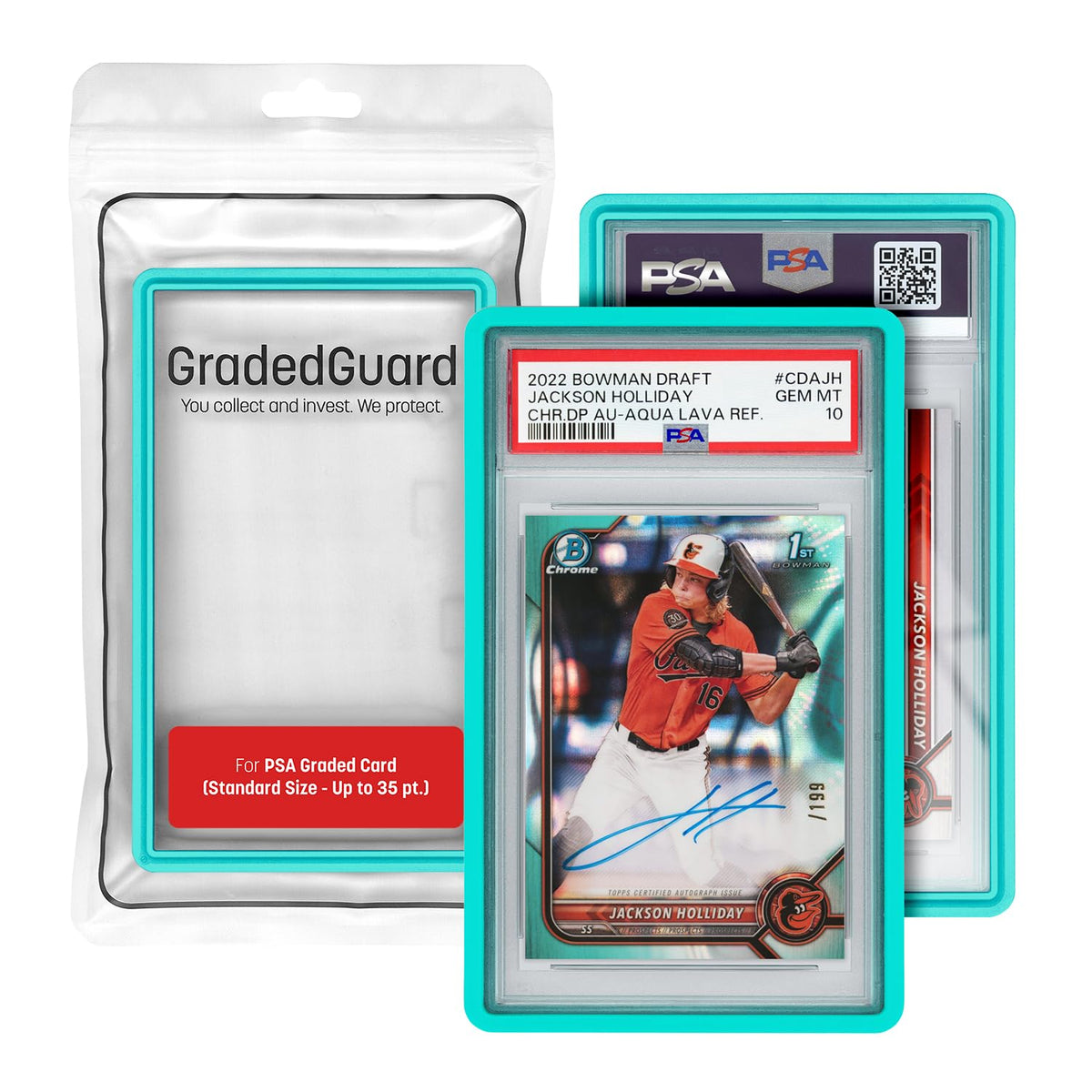 GradedGuard Graded Card Guard Case for Standard PSA Slab Case | Multiple Colors | Soft Touch Matte Finish | Stackable | Made to Fit PSA | Solid TPU an